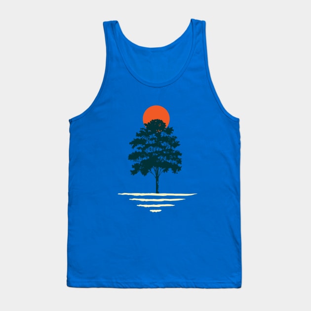 Minimalist Abstract Nature Art #32 Elegant Tree Tank Top by Insightly Designs